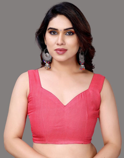 Georgette Geometric Pink and White Saree