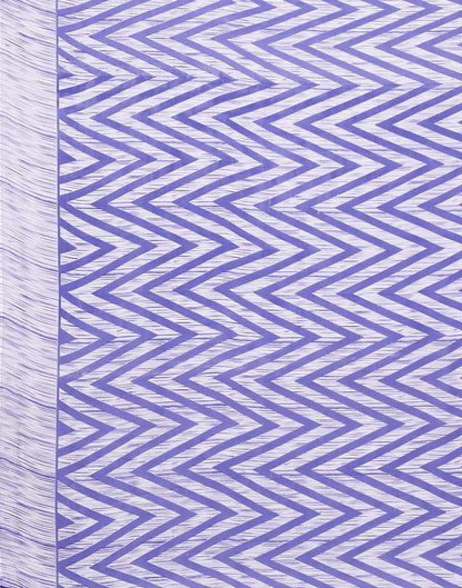 Georgette Geometric Violet and White Saree