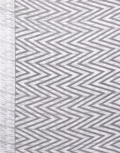 Georgette Geometric Grey and White Saree