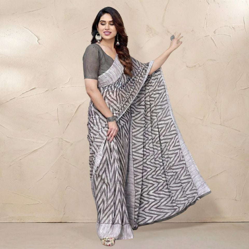 Georgette Geometric Saree