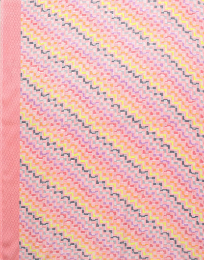 Georgette Geometric Light Pink Saree