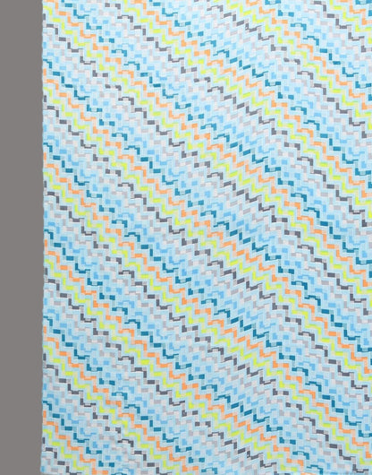 Georgette Geometric Light Blue Saree