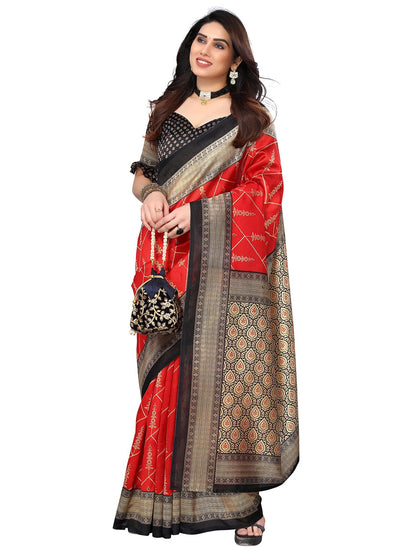 Art Silk Traditional Black Saree