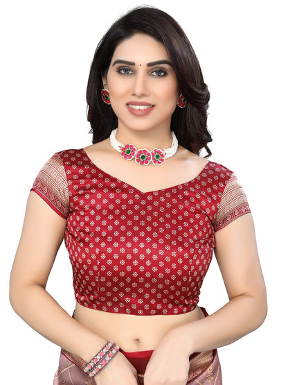 Art Silk Traditional Maroon Saree