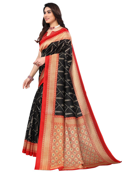 Art Silk Traditional Red Saree