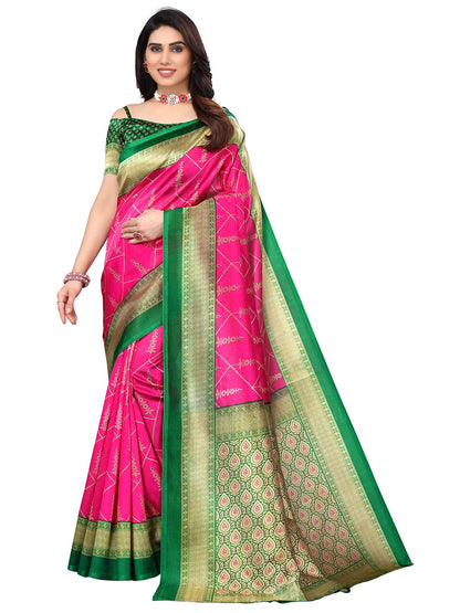 Art Silk Traditional Green Saree