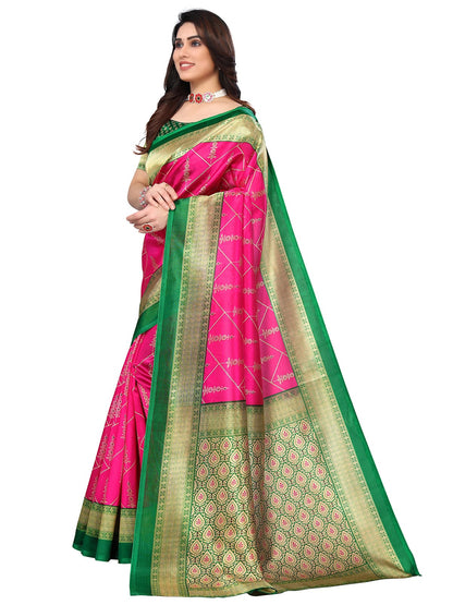 Art Silk Traditional Green Saree
