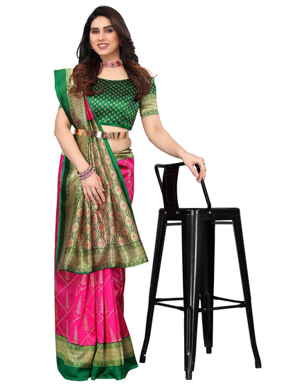 Art Silk Traditional Green Saree