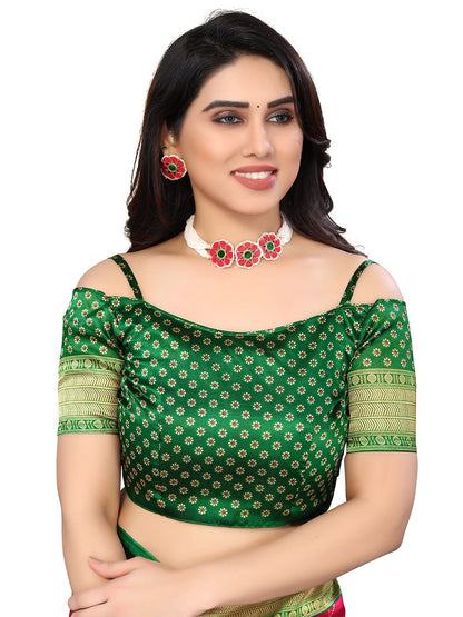 Art Silk Traditional Green Saree