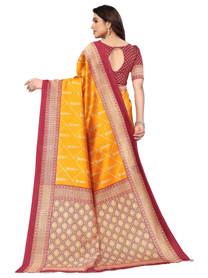 Art Silk Traditional Maroon Saree