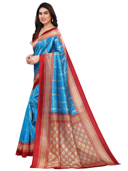 Art Silk Traditional Maroon Saree