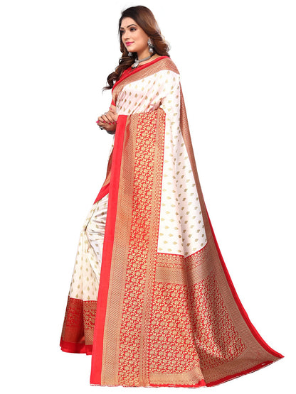 Art Silk Traditional Red Saree