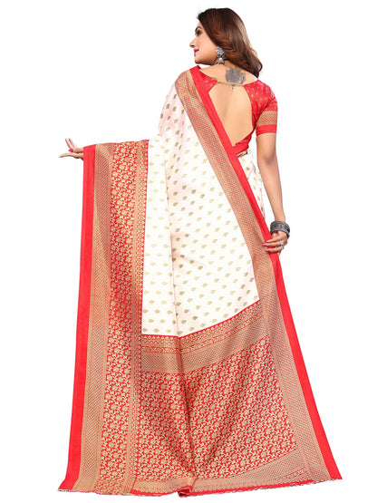 Art Silk Traditional Red Saree