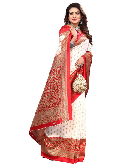 Art Silk Traditional Red Saree