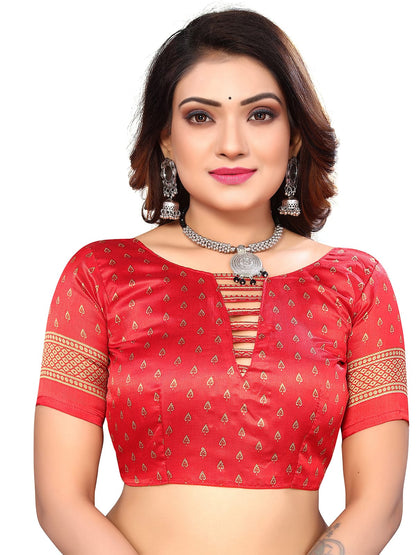 Art Silk Traditional Red Saree