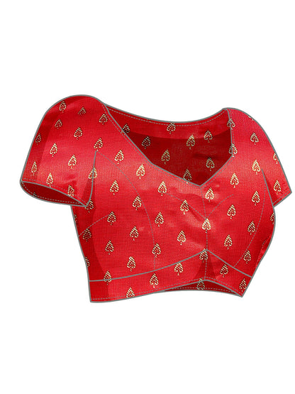 Art Silk Traditional Red Saree