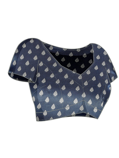 Art Silk Traditional Grey and OffWhite Saree