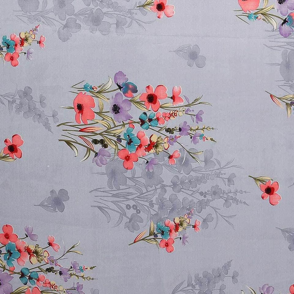 Pearl Mist Light Grey Georgette Floral Saree