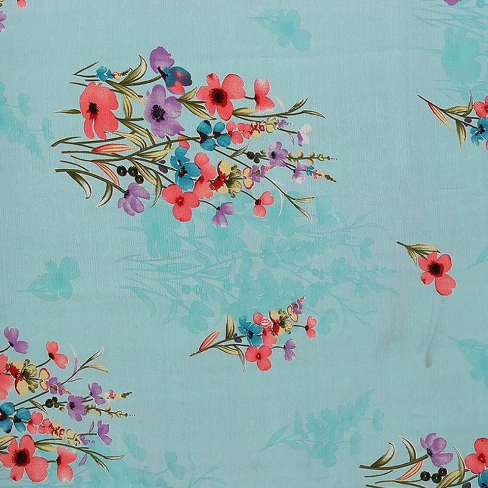 Mint Whisper Light Green Georgette Floral Saree