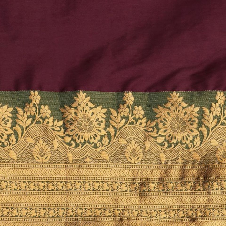 Maroon Gold Heirloom Kanjivaram Silk Saree