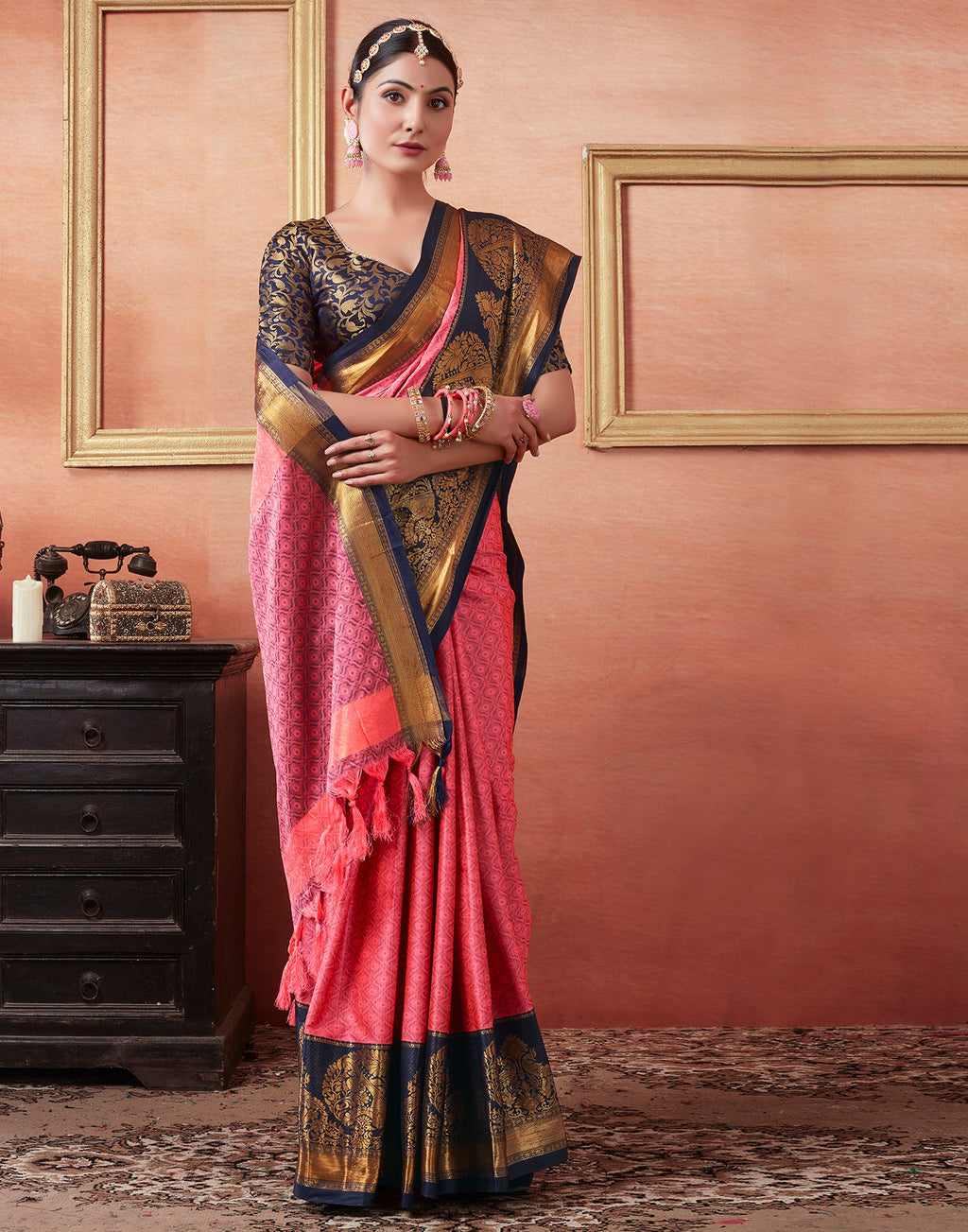 Vaibhav Cotton Silk Woven Kanjivaram Saree
