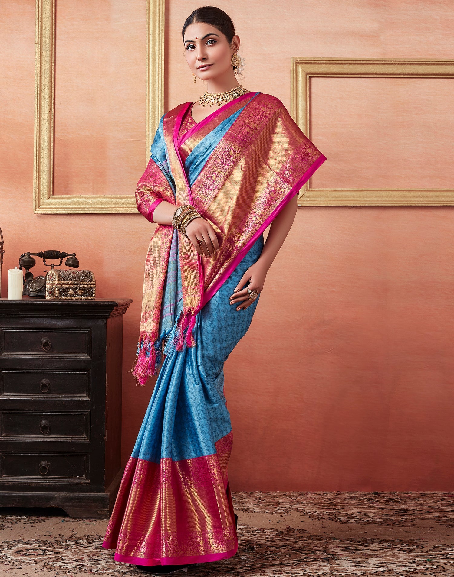 Vaibhav Cotton Silk Woven Kanjivaram Saree
