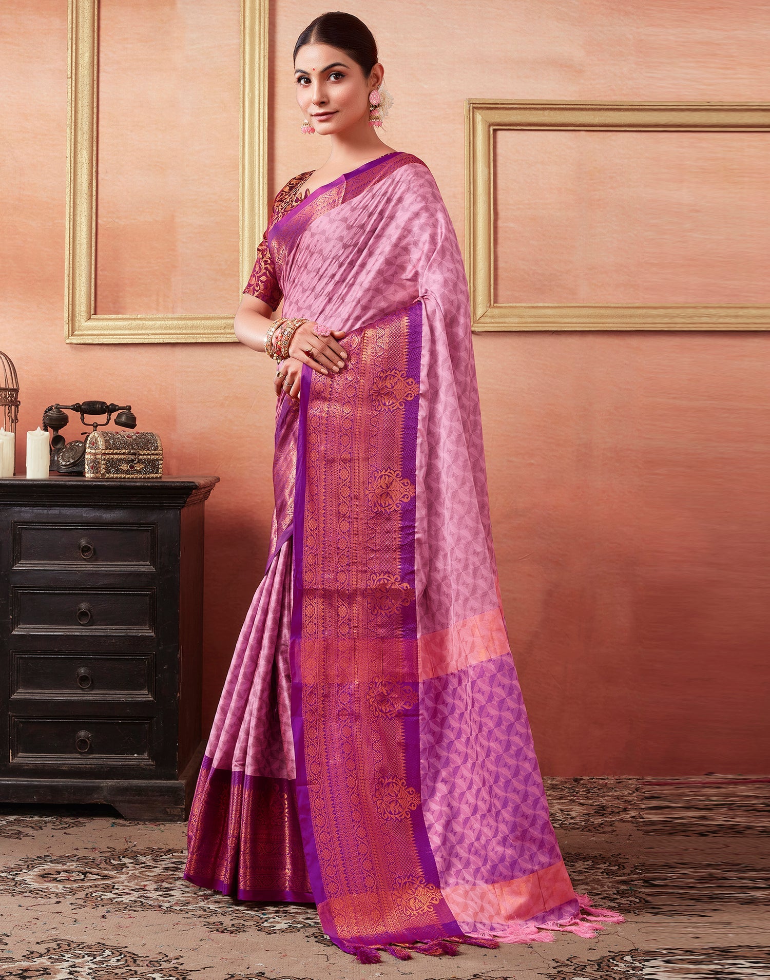 Vaibhav Cotton Silk Woven Kanjivaram Saree