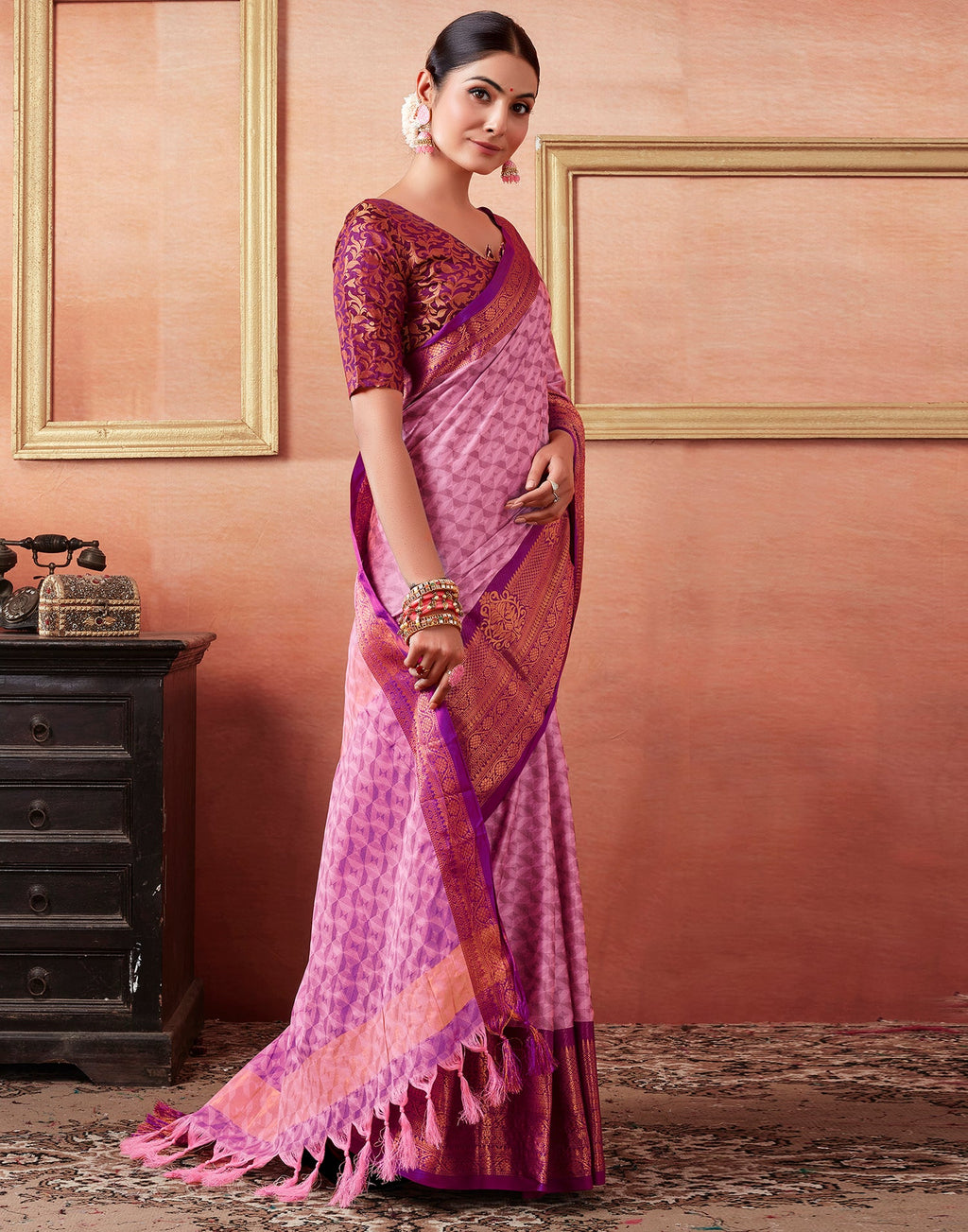Vaibhav Cotton Silk Woven Kanjivaram Saree