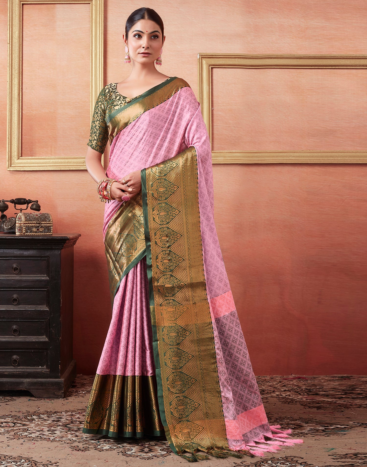 Vaibhav Cotton Silk Woven Kanjivaram Saree