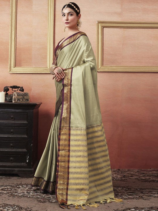 Vaibhav Cotton Silk Woven Kanjivaram Saree
