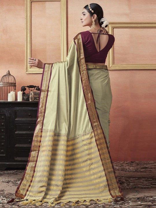 Vaibhav Cotton Silk Woven Kanjivaram Saree