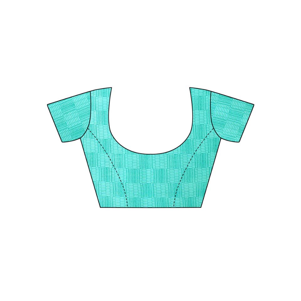 Aqua Drift Blue Georgette Floral Saree