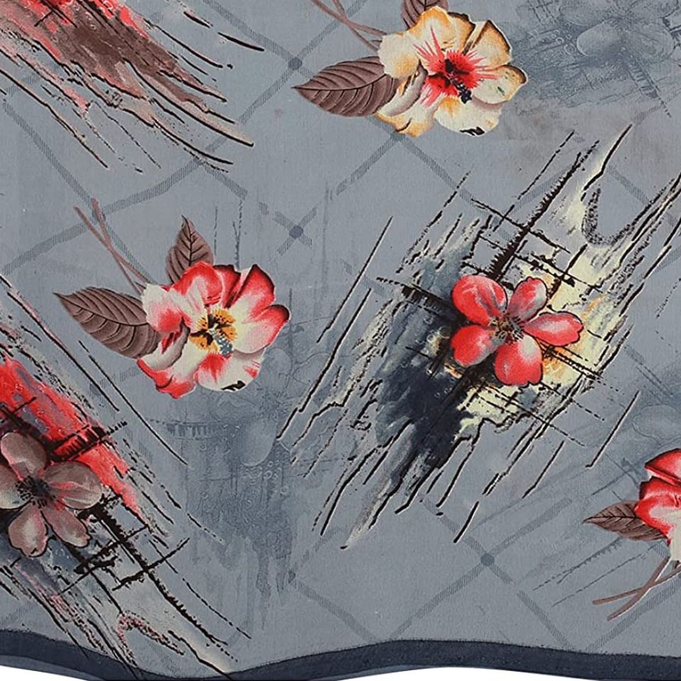 Silver Dawn Grey Georgette Floral Saree