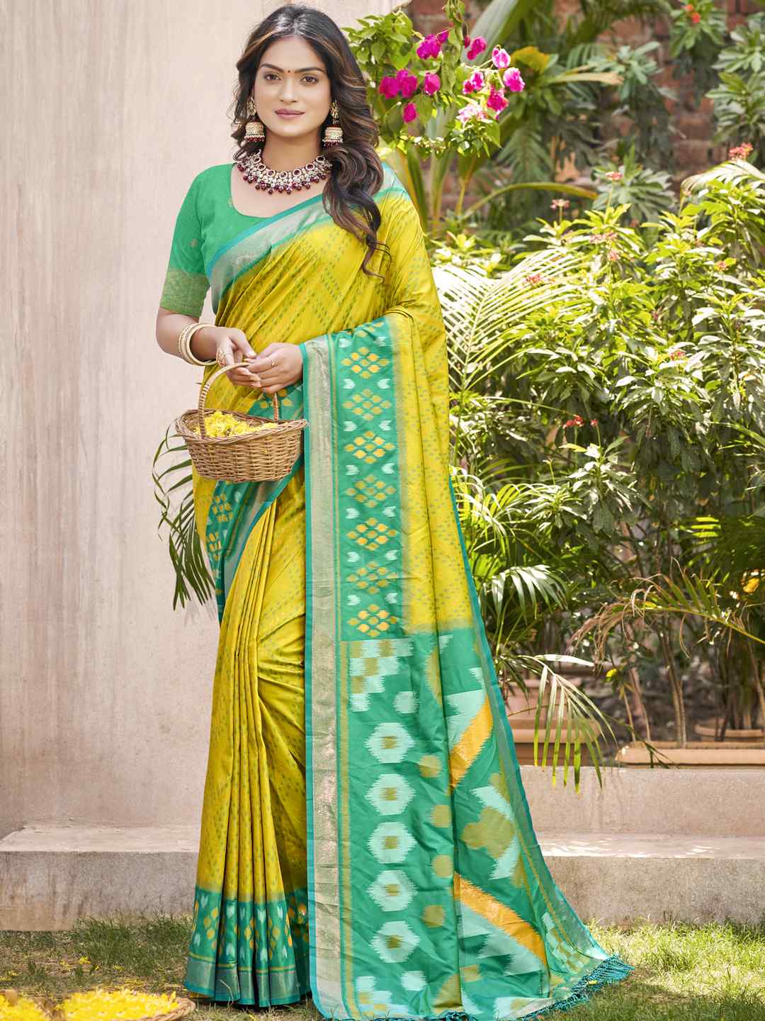 Royal Red Grey Pochampalli Soft Silk Saree