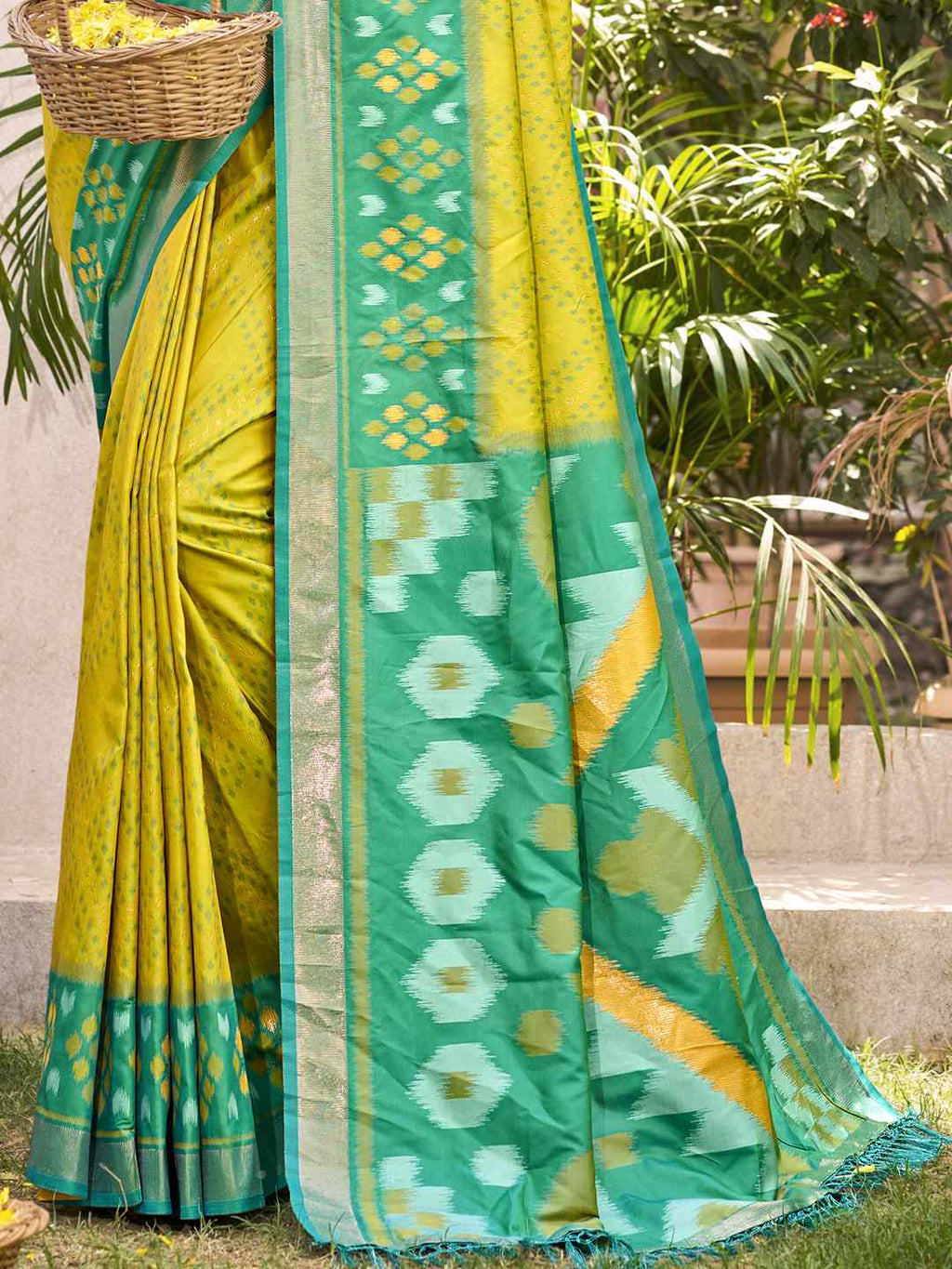 Royal Red Grey Pochampalli Soft Silk Saree