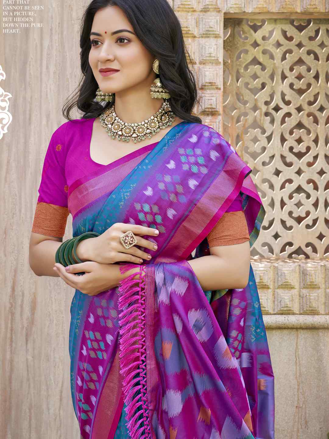 Royal Red Grey Pochampalli Soft Silk Saree