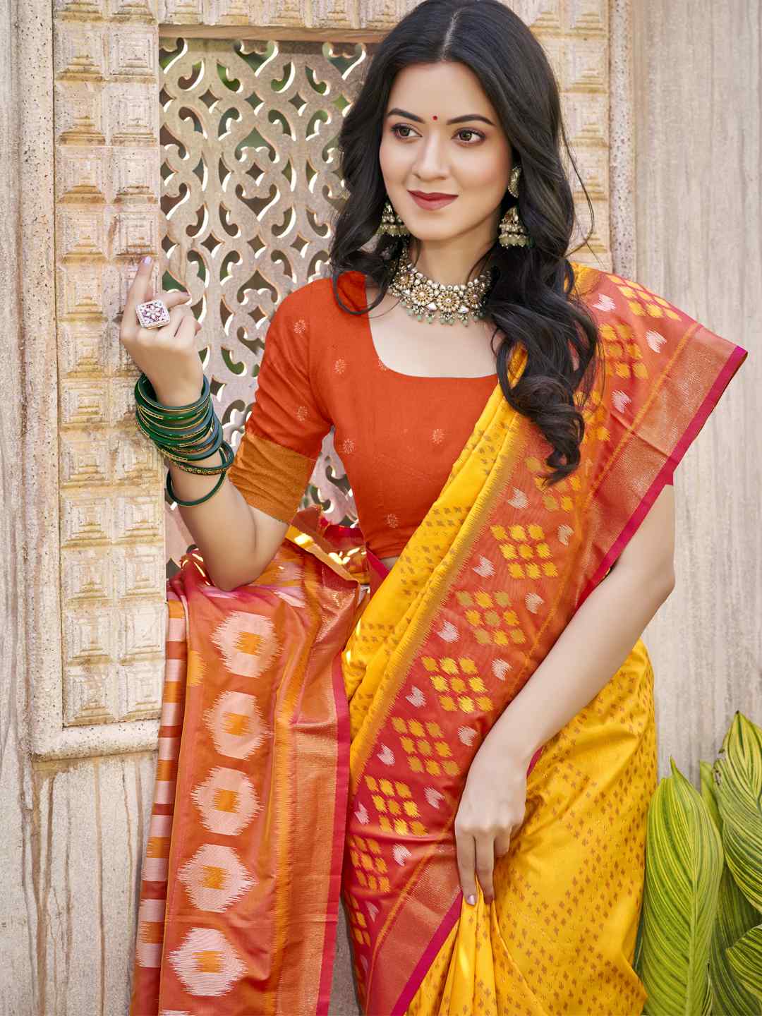 Royal Red Grey Pochampalli Soft Silk Saree