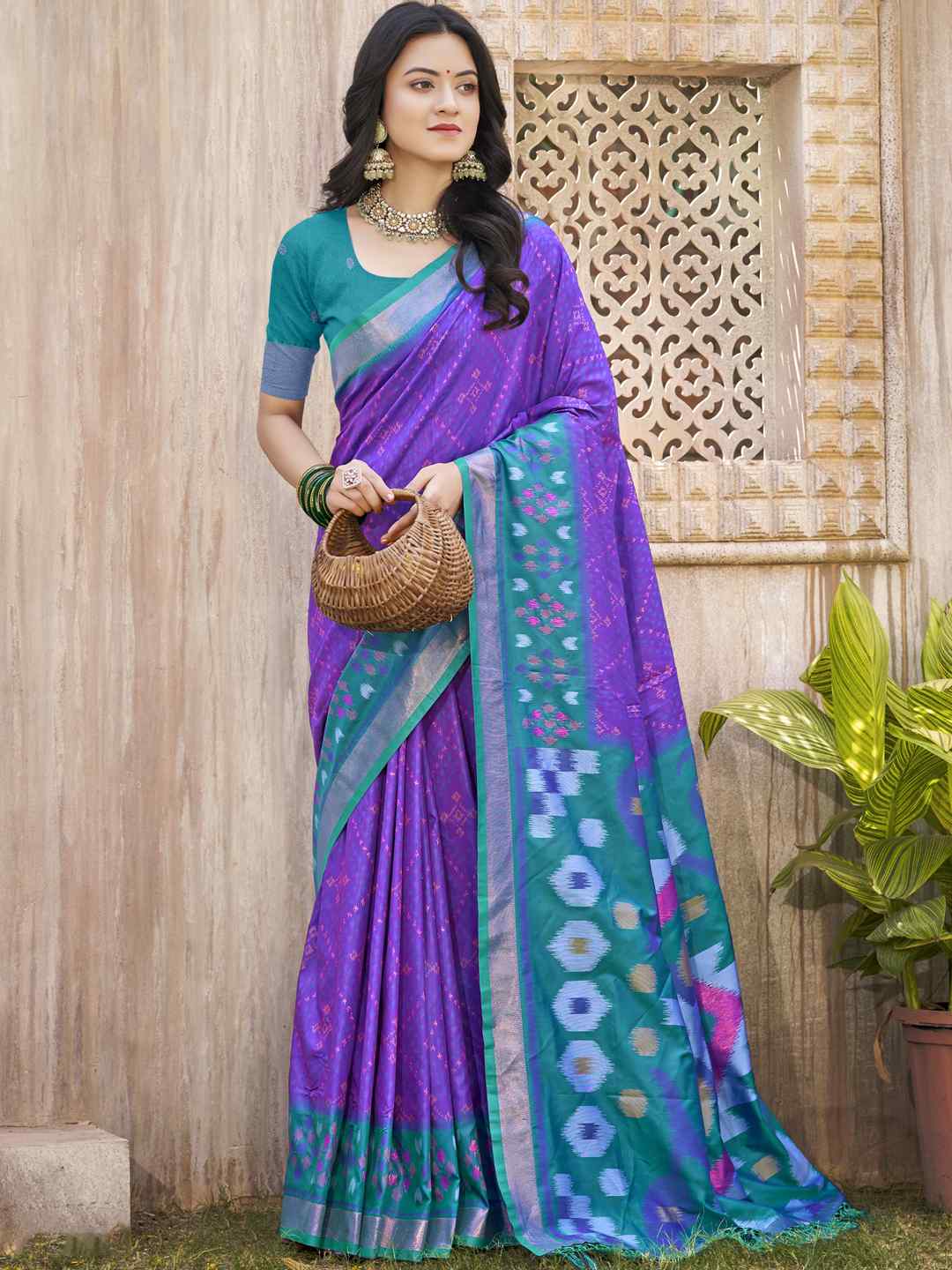 Royal Red Grey Pochampalli Soft Silk Saree