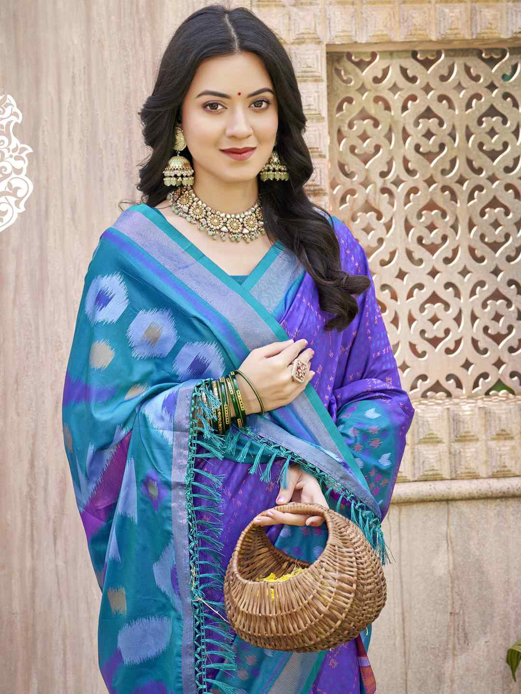Royal Red Grey Pochampalli Soft Silk Saree