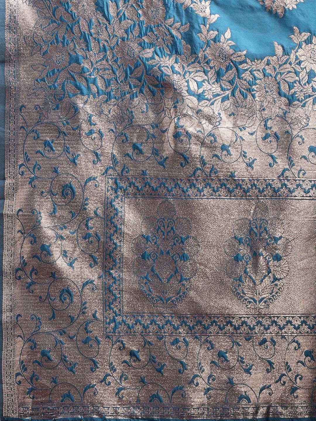 Dark Green Banarasi Silk Saree with Rich Zari Weaving & Heavy Pallu