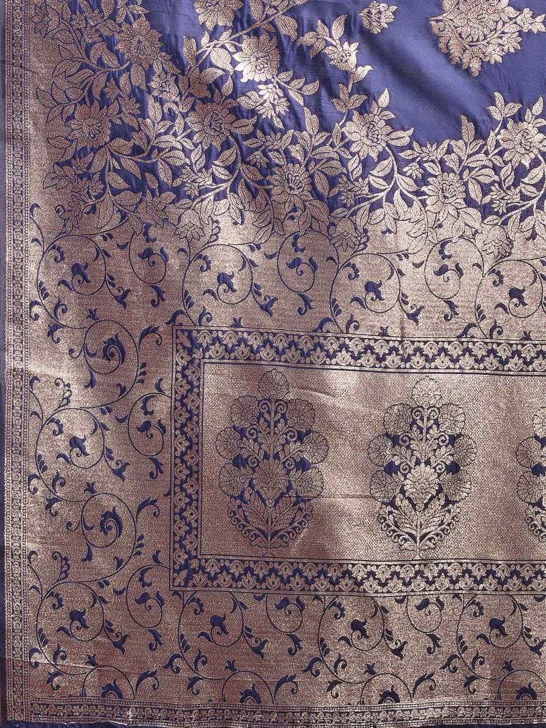 Dark Green Banarasi Silk Saree with Rich Zari Weaving & Heavy Pallu