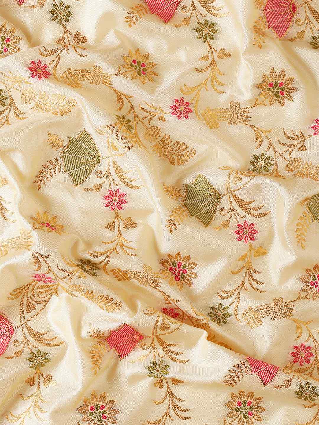 Mustard Yellow Banarasi Silk Saree with Golden Zari Work, Traditional Weave