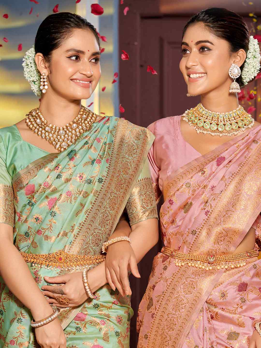 Mustard Yellow Banarasi Silk Saree with Golden Zari Work, Traditional Weave