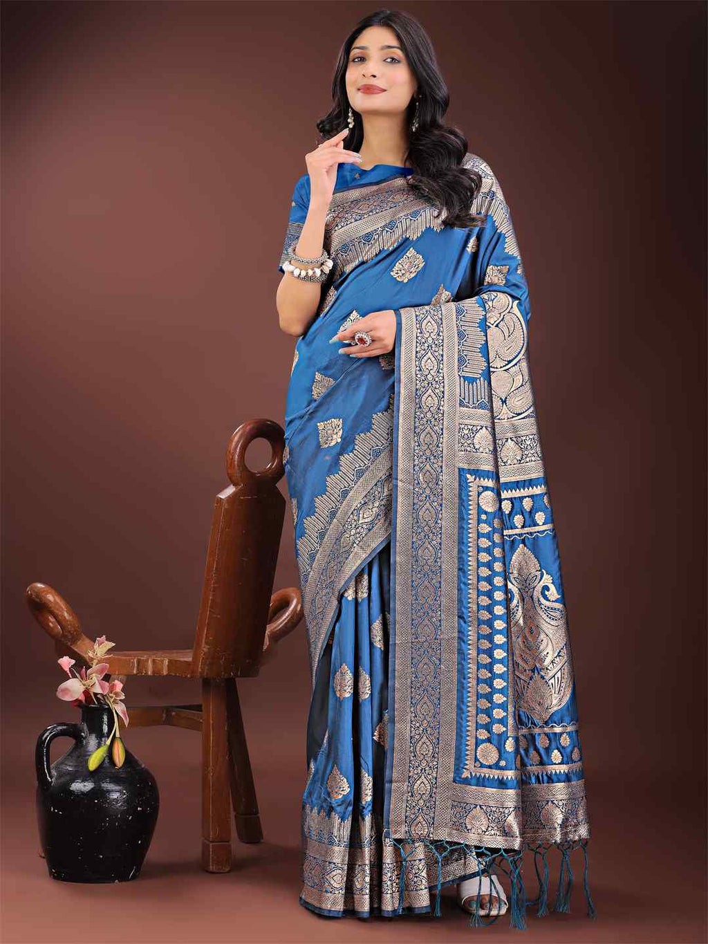 Regal Royal Blue Silk Saree