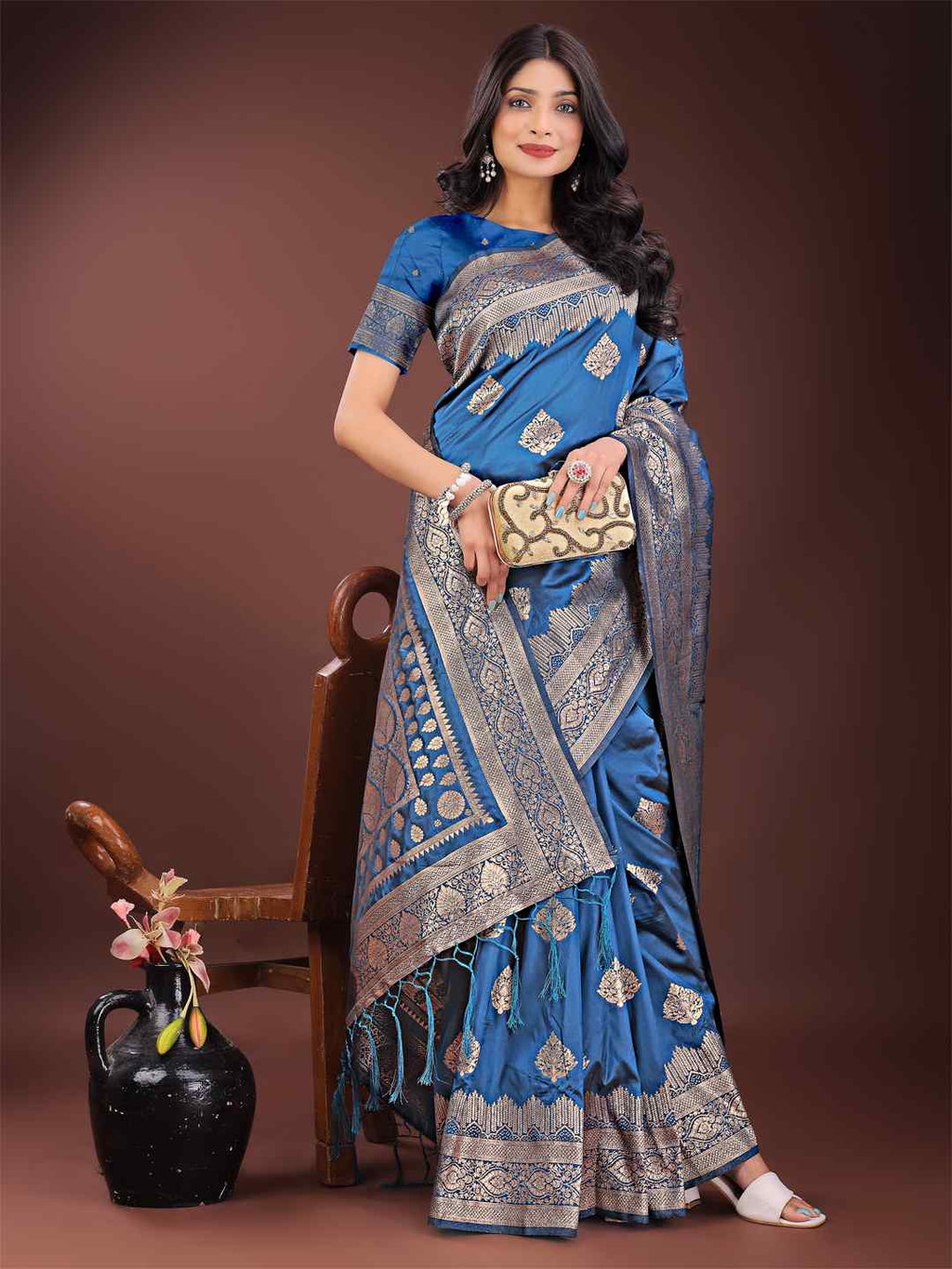 Regal Royal Blue Silk Saree