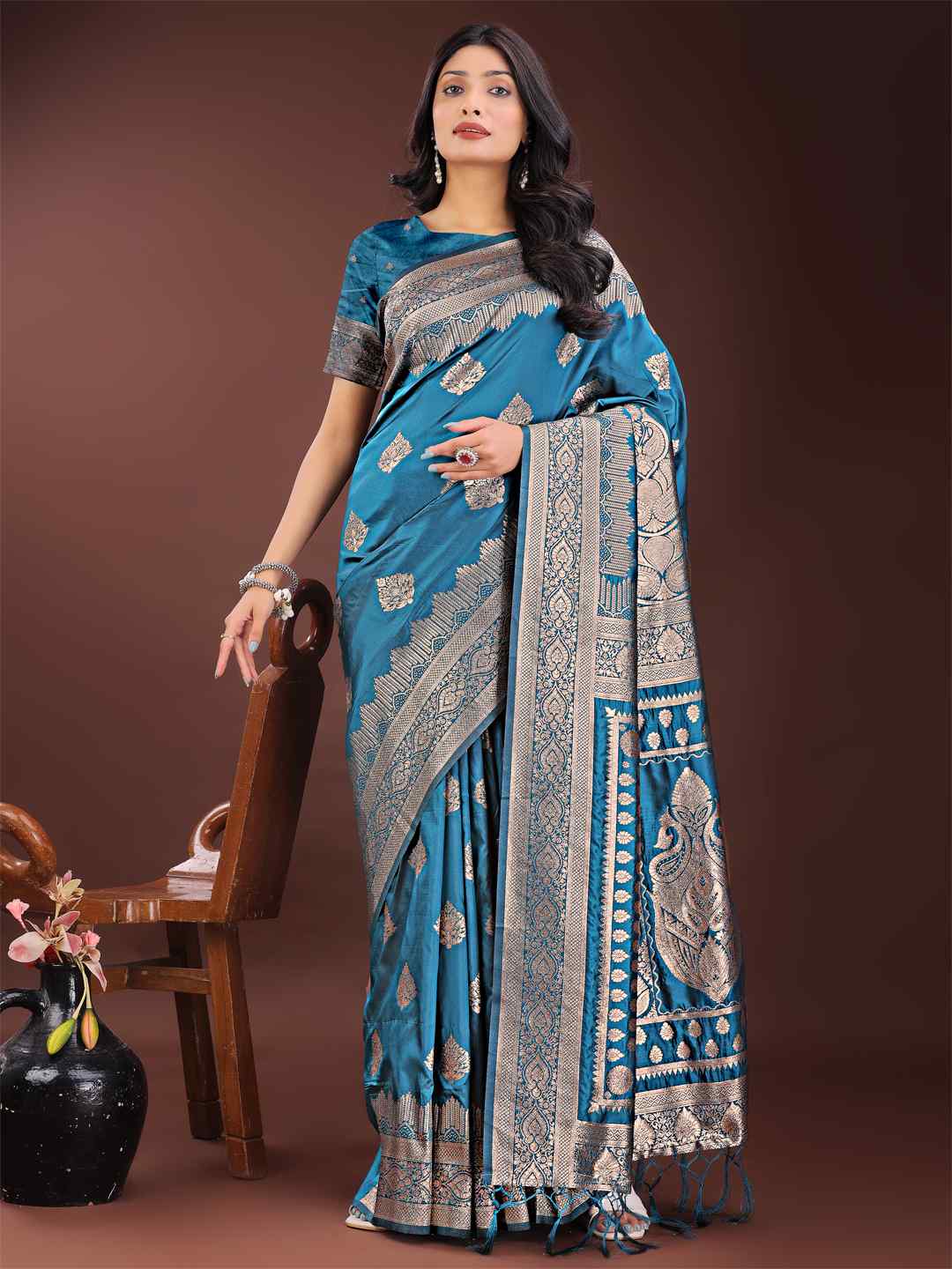 Regal Royal Blue Silk Saree