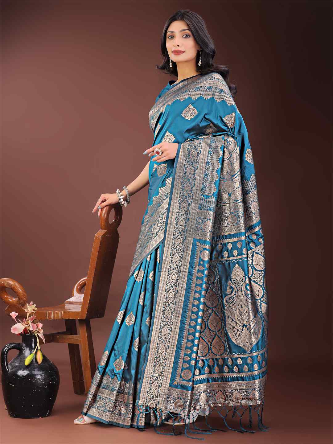 Regal Royal Blue Silk Saree