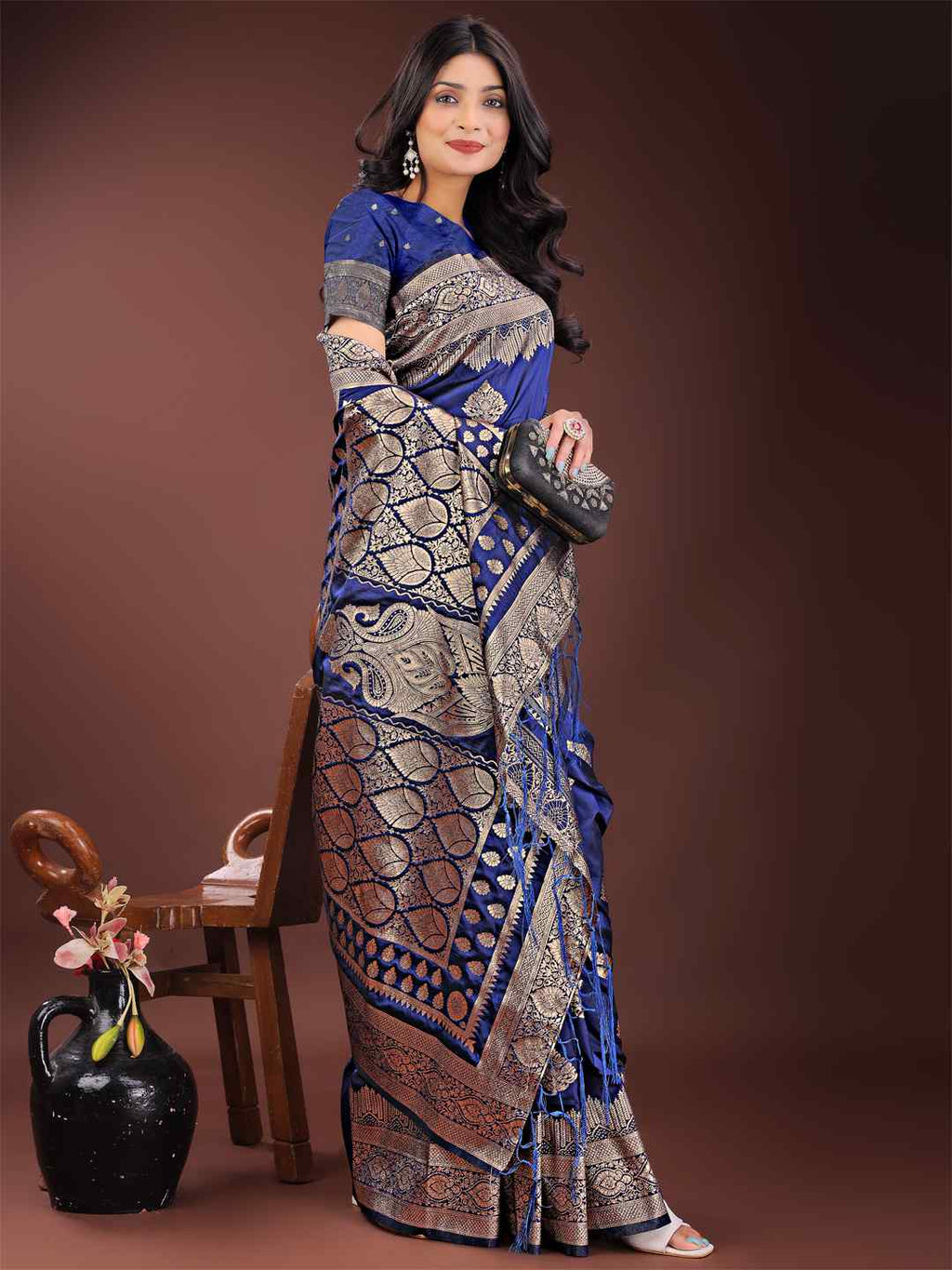 Regal Royal Blue Silk Saree
