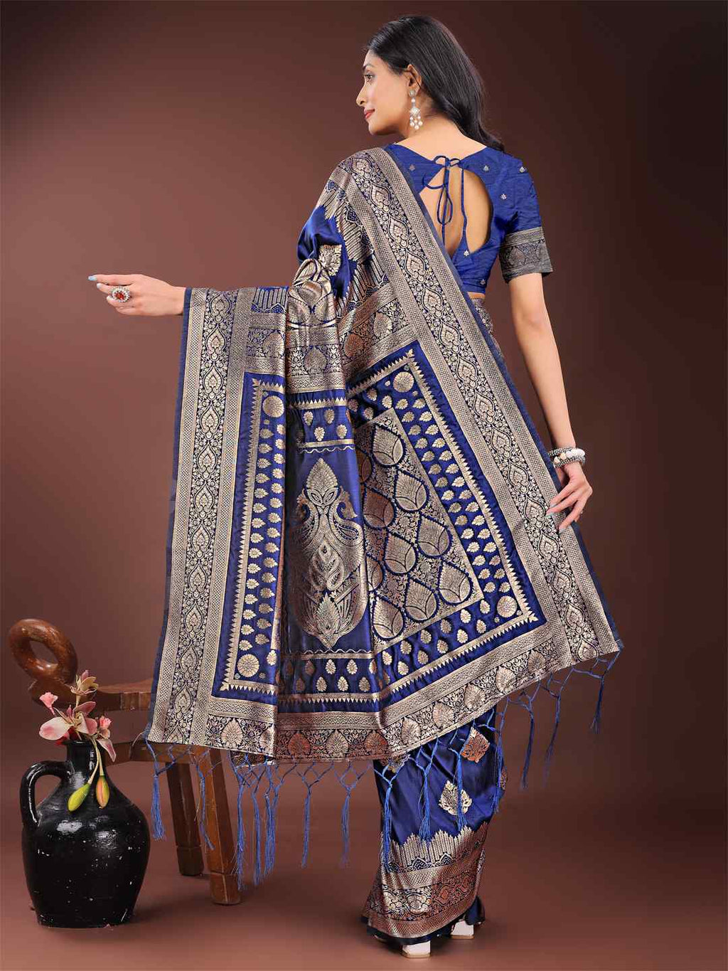 Regal Royal Blue Silk Saree