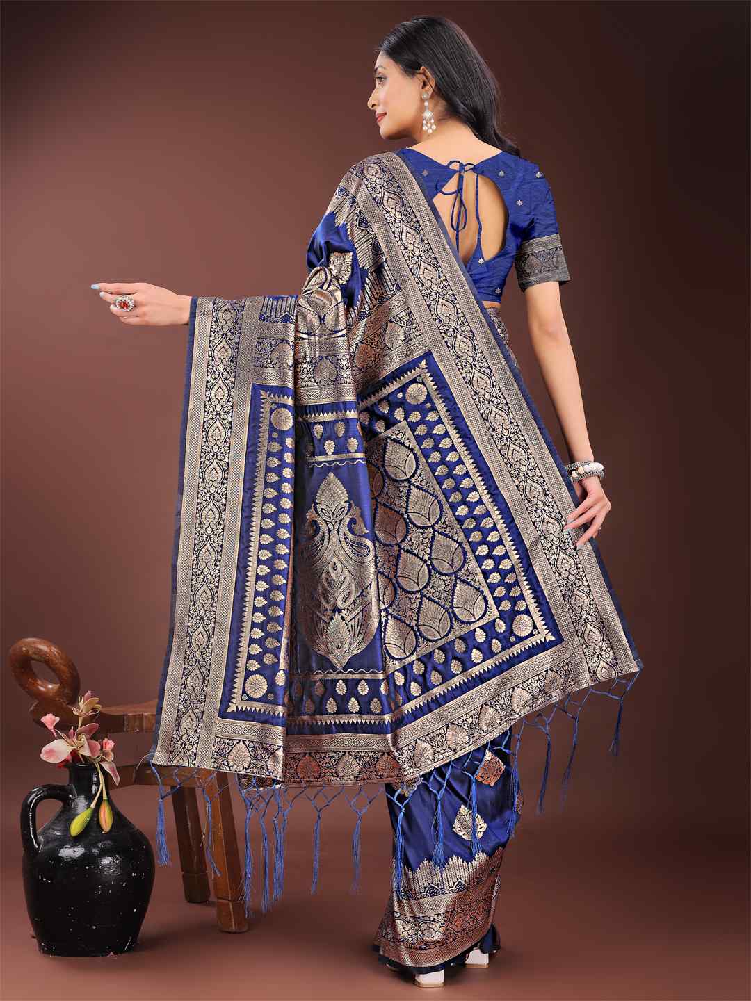 Regal Royal Blue Silk Saree